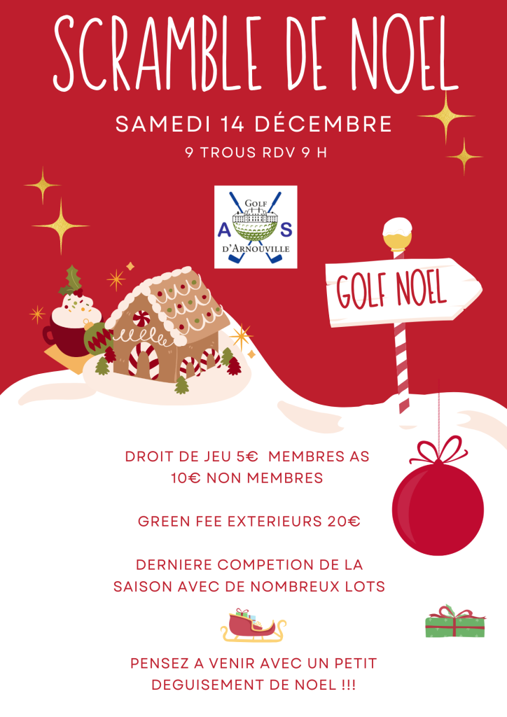 Affiche soirée de Noël rouge et blanc